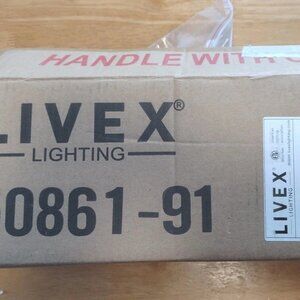 Livex 50861 Indoor 2 Bulb Flush Mount Wall Light - Nickel Finish
